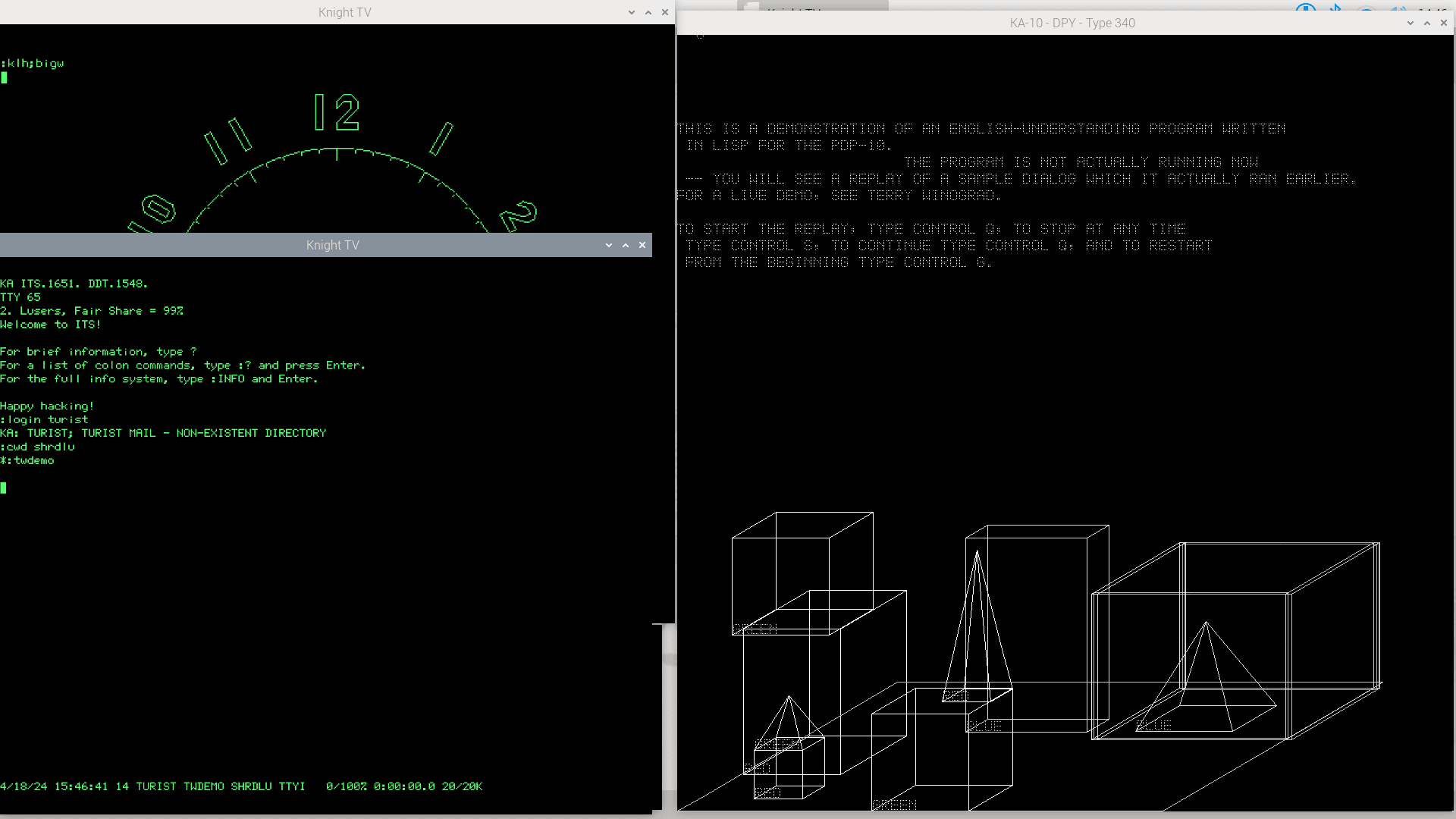 shrdlu on the PiDP-10